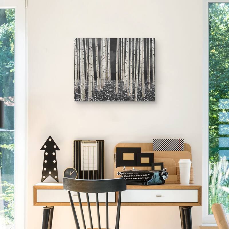 Birch Forest Dusk by Midori Greyson Canvas Art Print