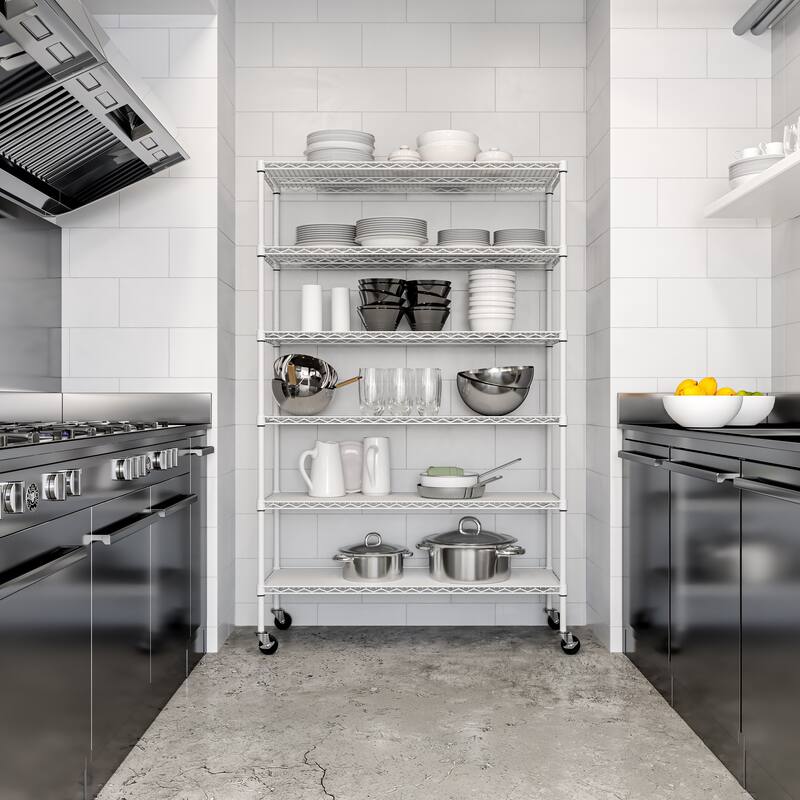 Seville Classics UltraDurable 6-Tier NSF Steel Shelving with Shelf Liners