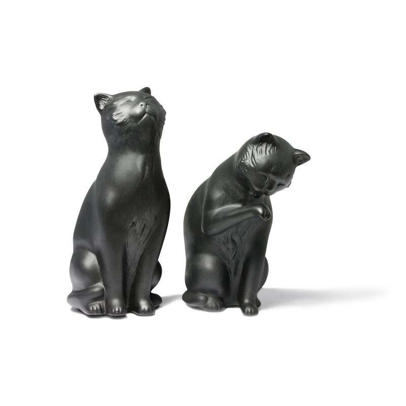Cat Bookend Set - Black