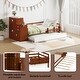preview thumbnail 3 of 28, With Trundle Bed Wooden Twin Size Platform Bed with Storage Cabinet