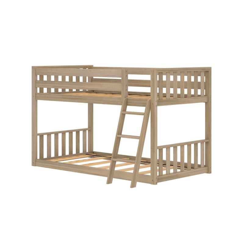 Max and Lily Scandinavian Twin over Twin Low Bunk Bed