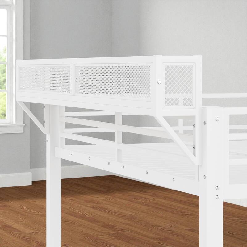 Queen over Queen/Twin XL over Twin XL Metal Bunk Bed with Storage Shelves, Drawers, USB Ports & LED Lights