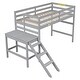 preview thumbnail 7 of 5, Gray Pine Wood Loft Bed with Platform & Ladder, Safety Rails, Easy Assembly
