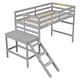 preview thumbnail 16 of 17, Twin Size Pine Wood Loft Bed with Platform and Ladder