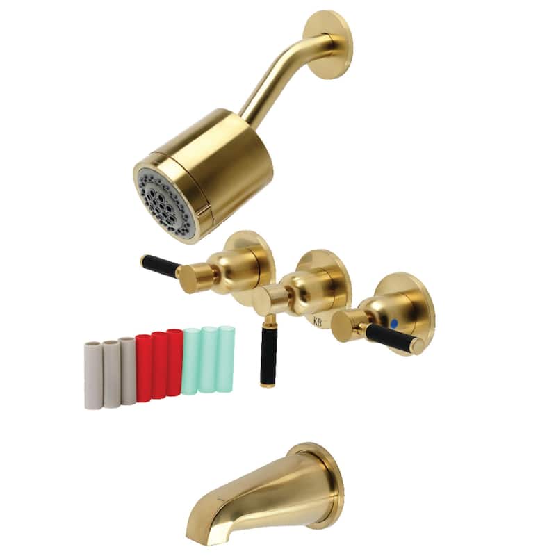 Kingston Brass Kaiser Tub and Shower Trim Package with 1.8 GPM Multi - Brushed Brass