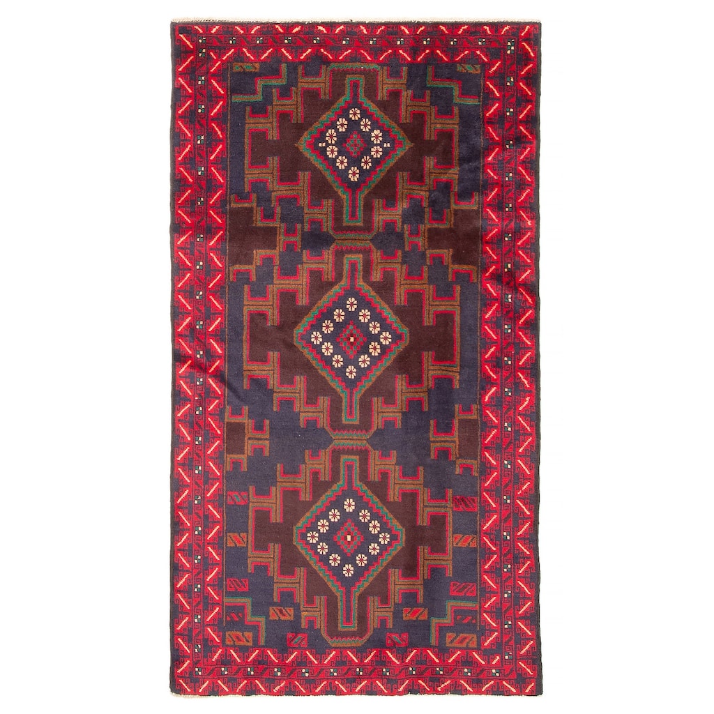 ECARPETGALLERY Hand-knotted Teimani Navy Wool Rug - 3'5 x 6'2