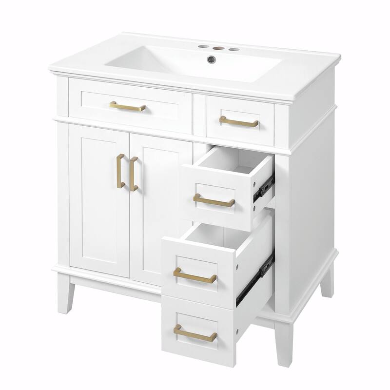 30" Bathroom Vanity with Ceramic Sink
