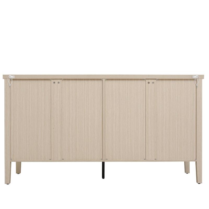 Sideboard Buffet Cabinet, Storage Cabinet with Storage,Modern Storage Cabinet with 4 Doors & Adjustable Shelves for Living Room