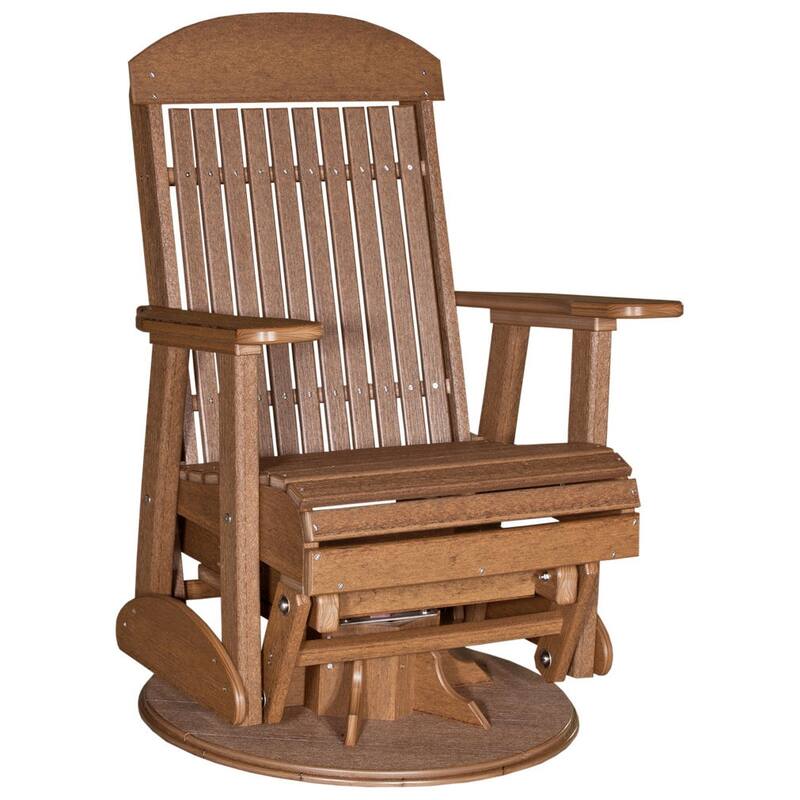 Poly Lumber Classic Swivel Glider Chair - Antique Mahogany Woodgrain