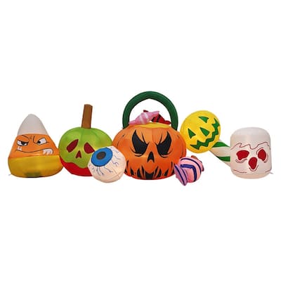 8FT Long Halloween Inflatables Pumpkins Eyeball Candy Outdoor Decorations