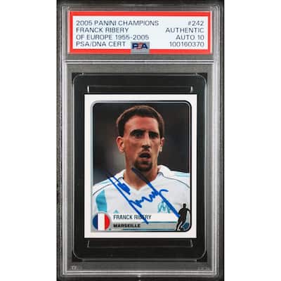 Franck Ribery 2005 Panini Champions Rookie Card #242 Auto Graded PSA 10 00160370 - 8' x 11'
