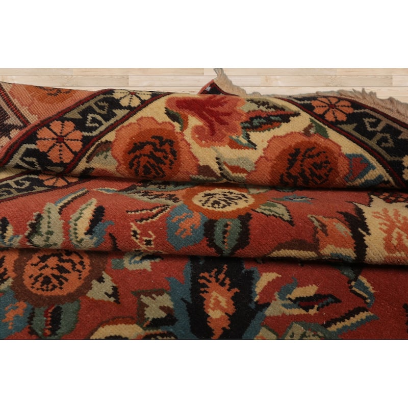 7'9''x10 Hand Knotted Wool Rose Karabagh Rare Romanian Caucasian Rug - 7' 9'' x 10'