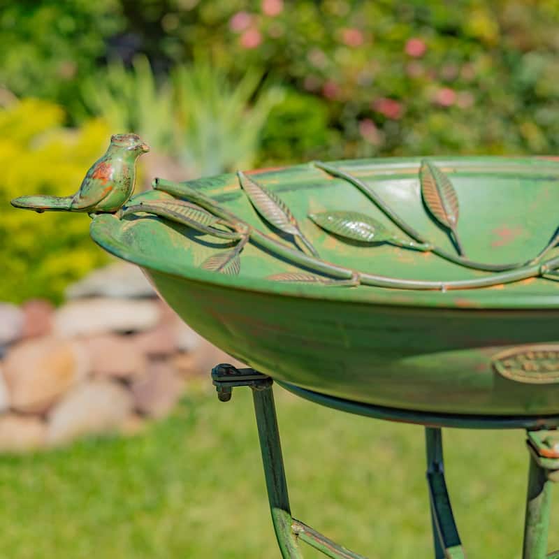 Two Birds Iron Birdbath
