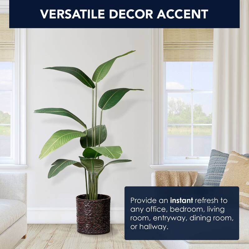 American Art Decor Artificial Faux Tree in White Tapered Ceramic Pot