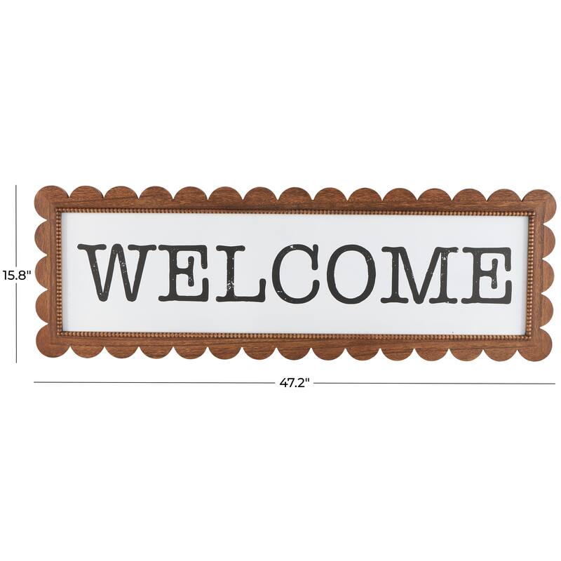 Wood Sign Handmade Welcome Decorative Sign with Black Lettering - Brown - Roche River Decor