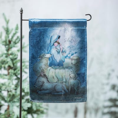 12.5 in. x 18 in. Silent Night Lustre Garden Flag - Multicolor - 12.5 in x 18 in