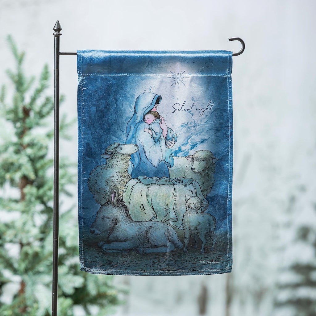 12.5 in. x 18 in. Silent Night Lustre Garden Flag - Multicolor - 12.5 in x 18 in