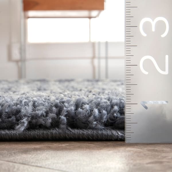 Nuloom Beige Geometric Moroccan Trellis Shag Rug