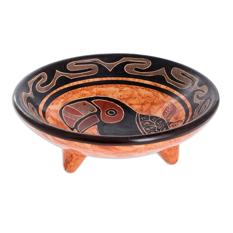 Novica Handmade Chorotega Toucan Ceramic Catchall