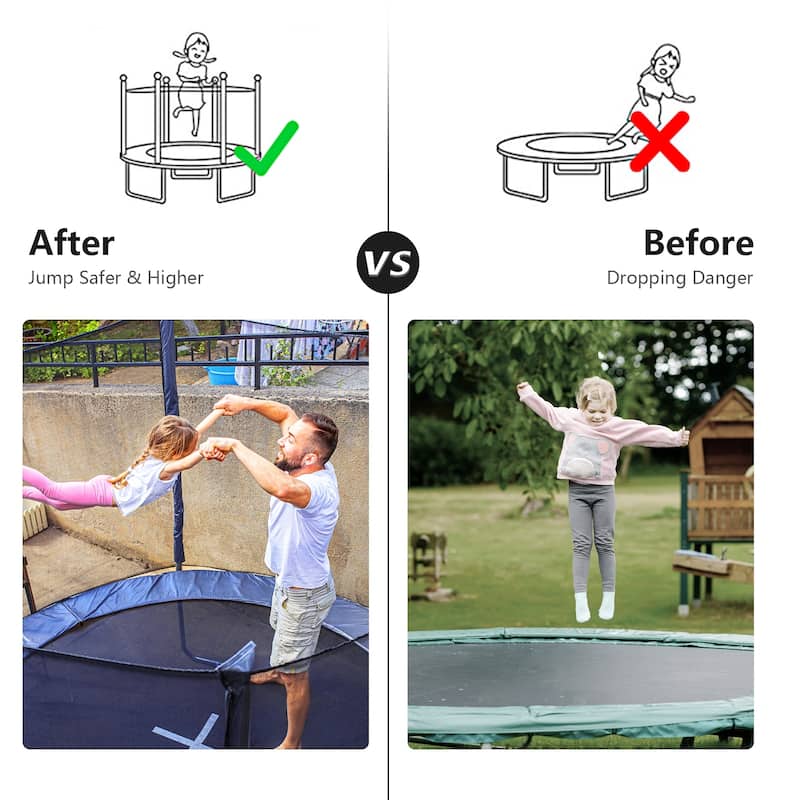 Black Trampoline Safety Replacement Protection Enclosure Net (Trampoline not included)