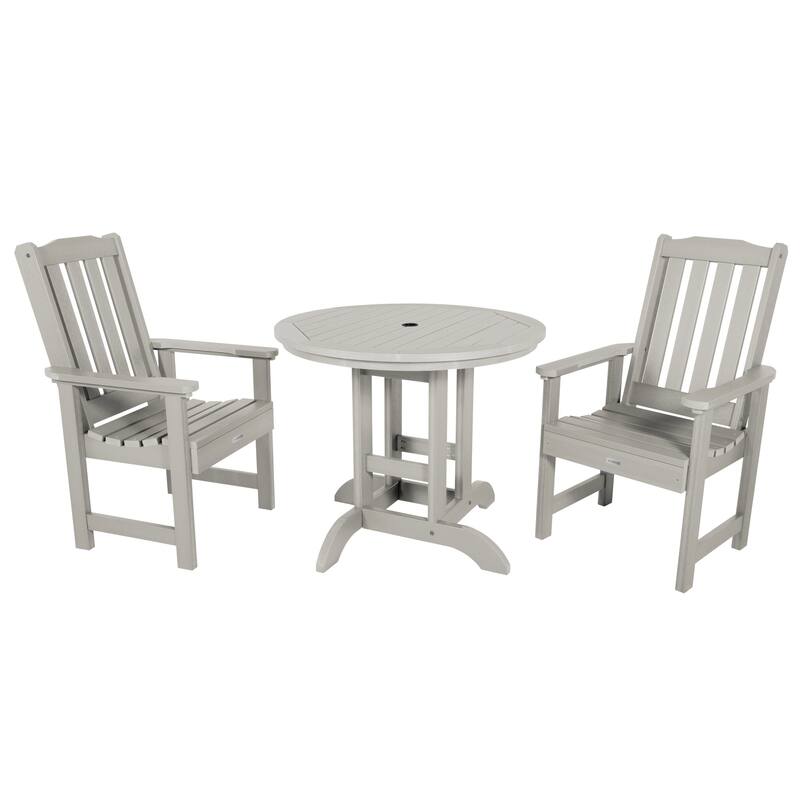 Lehigh 3-Piece Outdoor Dining Set - 36" Round Table, Dining-height - Harbor Gray