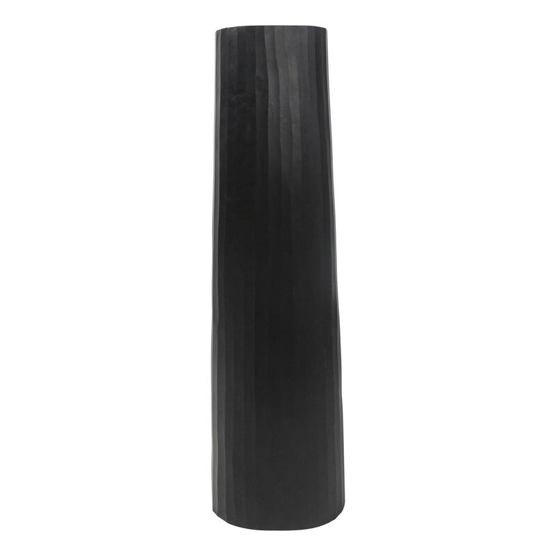 Matte Finish Textured Cylindrical Vase - 36" - Black