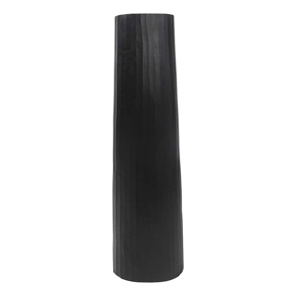 Matte Finish Textured Cylindrical Vase - 36" - Black