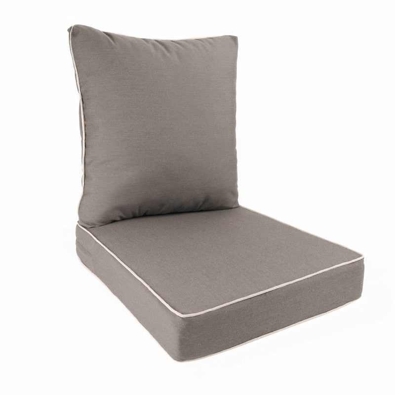Sunbrella Contrast Corded Deep Seat Cushion by Austin Horn Classics - Grey