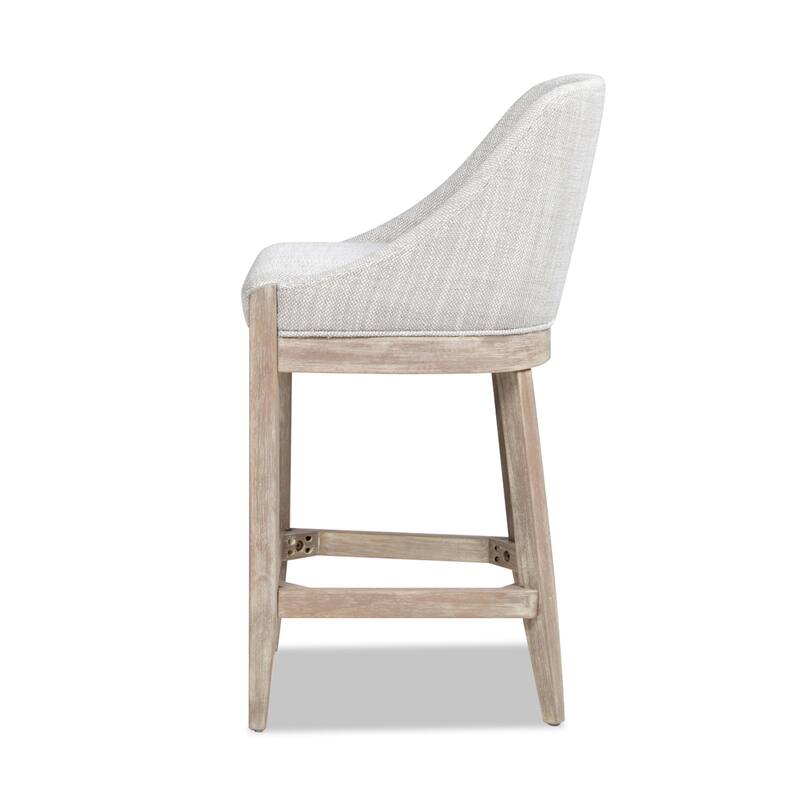 Coastal Curved Back Upholstered Counter Stool - Gray