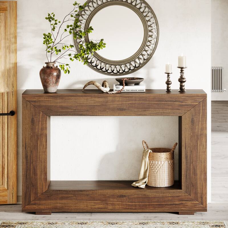 47.24 Inches Rustic Console Table with Storage
