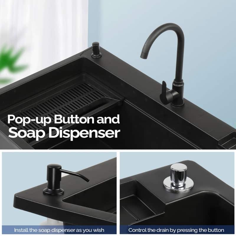 40 In.W Utility Sink Washing Room Sink Big Laundry Tub With Faucet - N/A