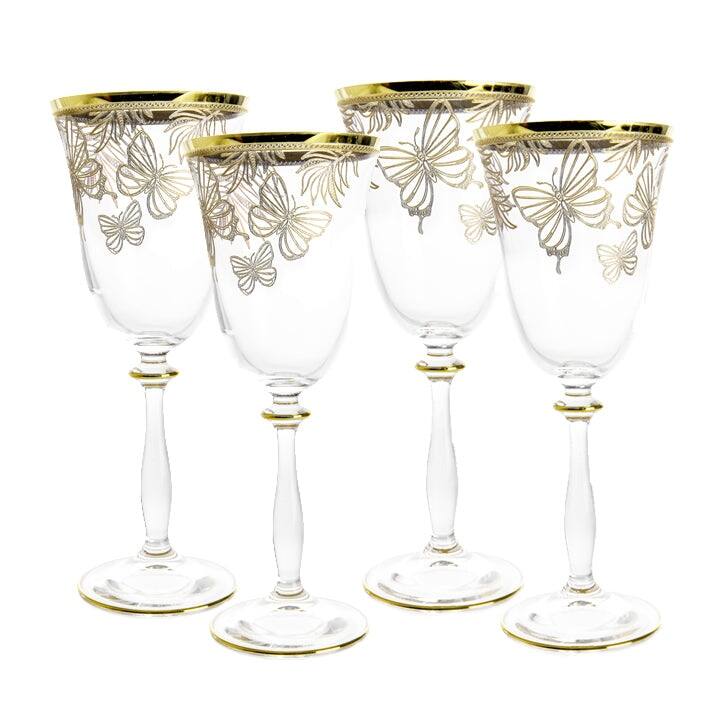 Set of 4 Gold Design Glasses