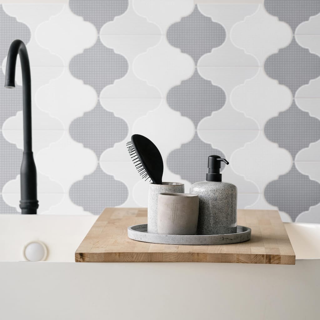 Merola Tile Apreggio Rondo Provenzal Grey 6-1/4" x 12-3/4" Porcelain Floor and Wall Tile