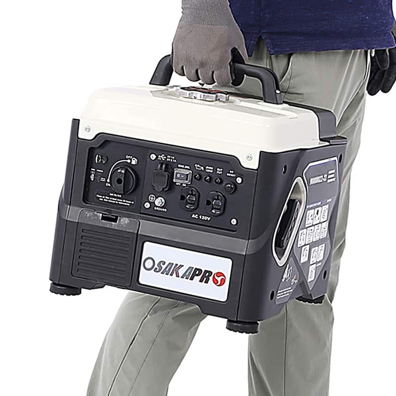 1200W Portable Gas Powered Generator,Low Noise for Outdoor/Camping - Black
