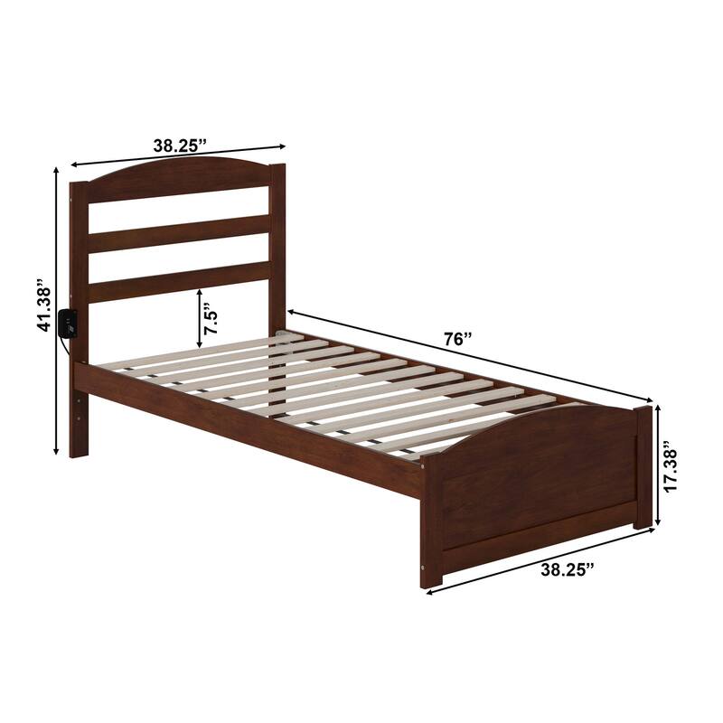 Warren Solid Wood Platform Bed with Footboard