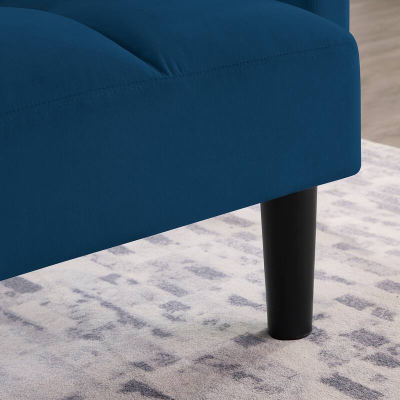 Velvet Futon Couch Sofa Lounge Sofa with Adjustable Backrest, Convertible Folding Sofa Bed Sleeper Sofa