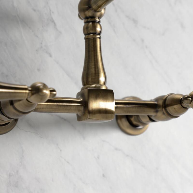 Kingston Brass Heritage Two-Handle Wall Mount Kitchen Faucet