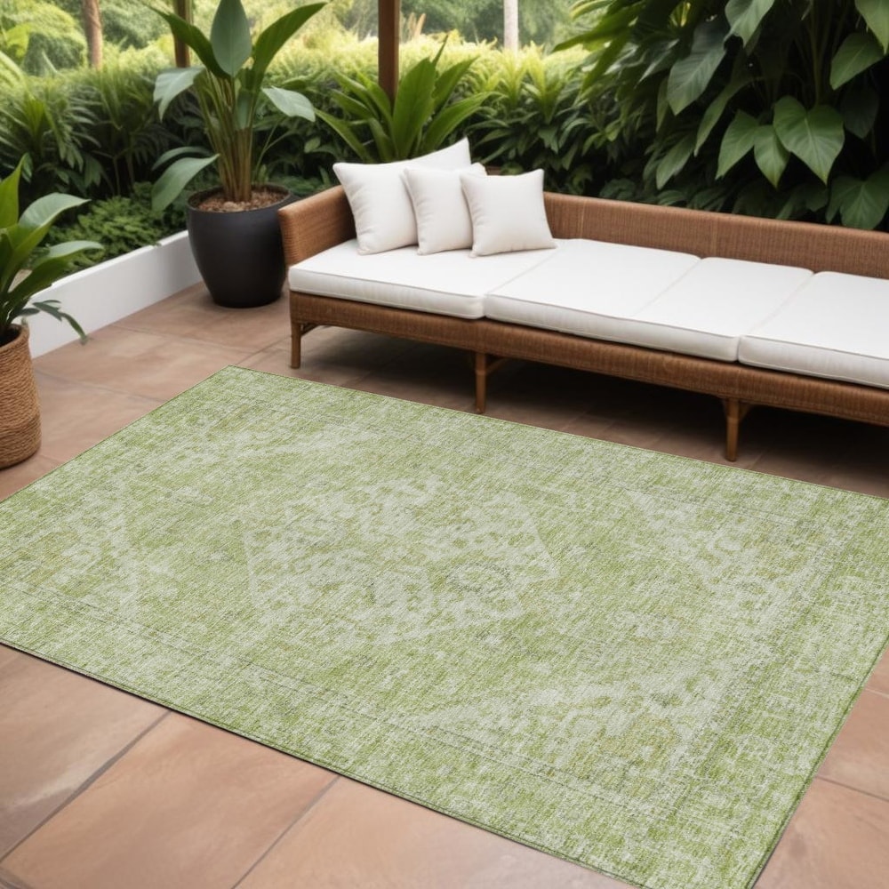 HomeRoots Oriental Traditional Rectangle Outdoor Rug