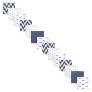 Hudson Baby Infant Boy Cotton Flannel Receiving Blankets Bundle, Blue Whale 14-Piece, One Size - Blue Whale 14-Piece - One Size