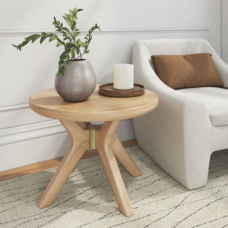Plank and Beam Verso Round Side Table - 24"