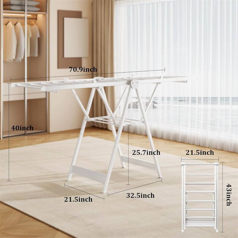 Clothes Drying Rack,63 Inches Foldable Aviation Aluminum Alloy Drying Rack,