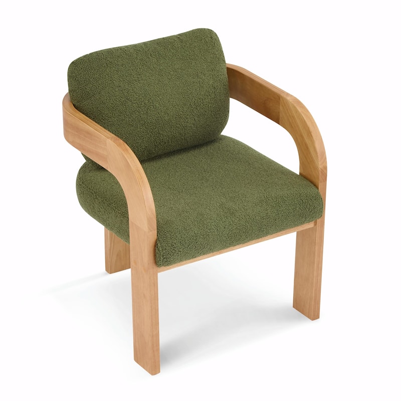 2-Pack Dining Chairs - Fabric with Pillow Back, Solid Wood Frame