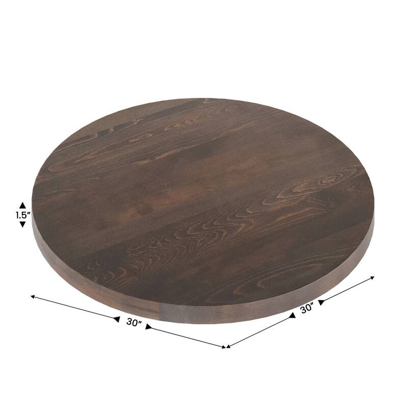 Commercial Solid Wood Tabletop with Support Bars for Indoor Use - 30"W x 30"D x 1.5"H