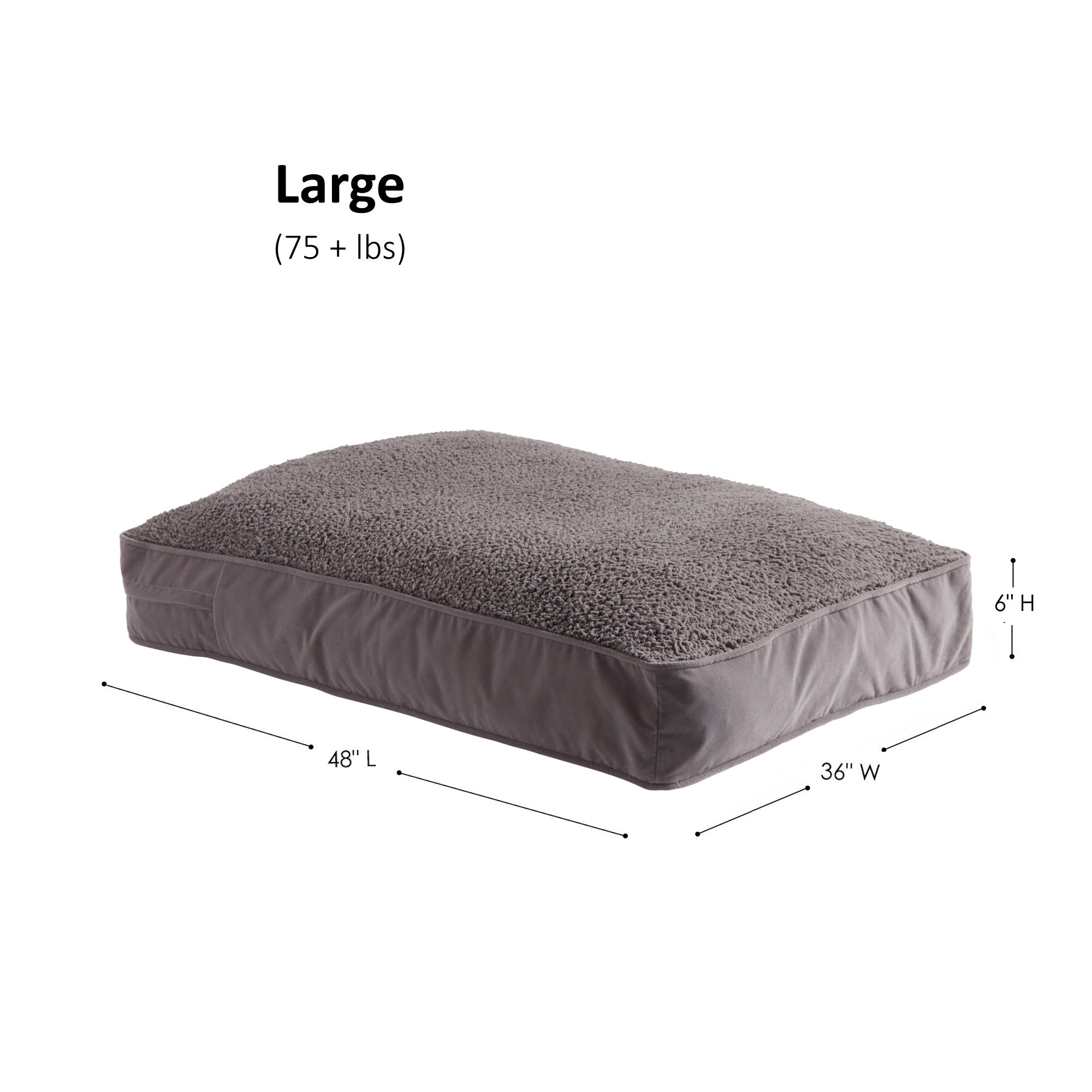 Happy Hounds Buster Deluxe Gray Sherpa Dog Bed Overstock 34052742