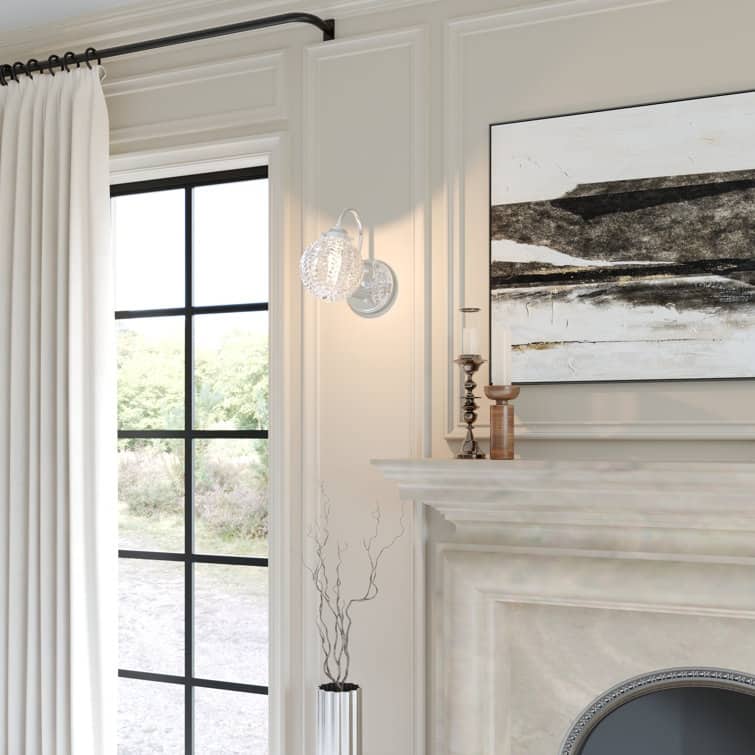 Acroma Clear and Glass Shade Modern Armed Sconce Wall Sconces