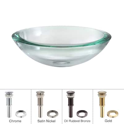 KRAUS Clear Glass Round Vessel Bathroom Sink