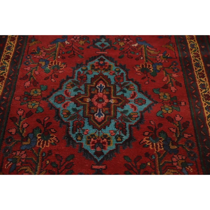 Hand Knotted Oriental 100% Wool Carpet Traditional Floral Oranges & Rust Lilian Runner Rug - 9' 8'' X 3' 7''