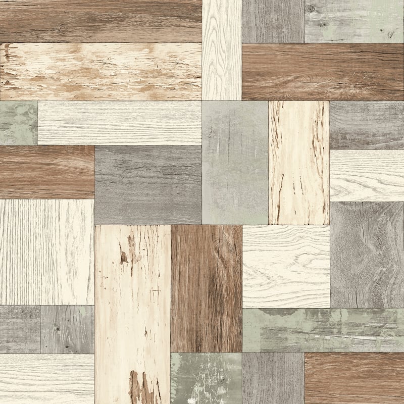 A-Street Prints Knock on Wood Light Blue Distressed Wallpaper