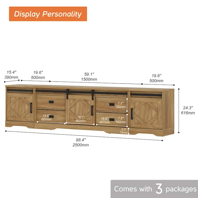 Modern Farmhouse TV Stand for up to 85" 110" 140" TVs