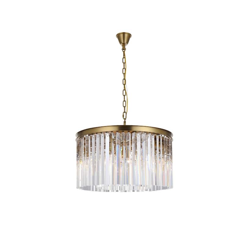 Indigo Home round crystal chandelier in satin gold